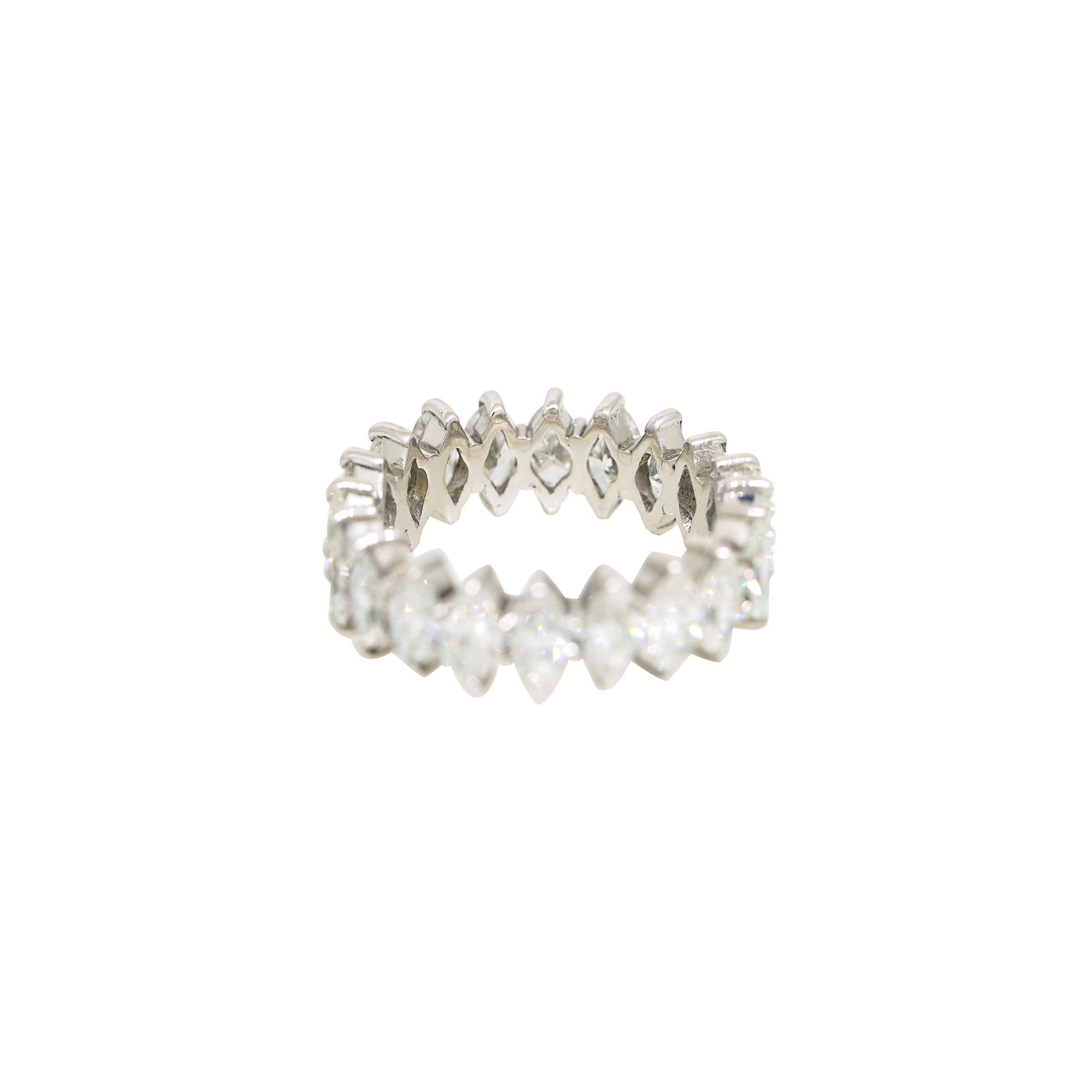 Women's Natural 3.0 Carat Marquise Cut Diamond 14 Karat Eternity Band In Stock For Sale