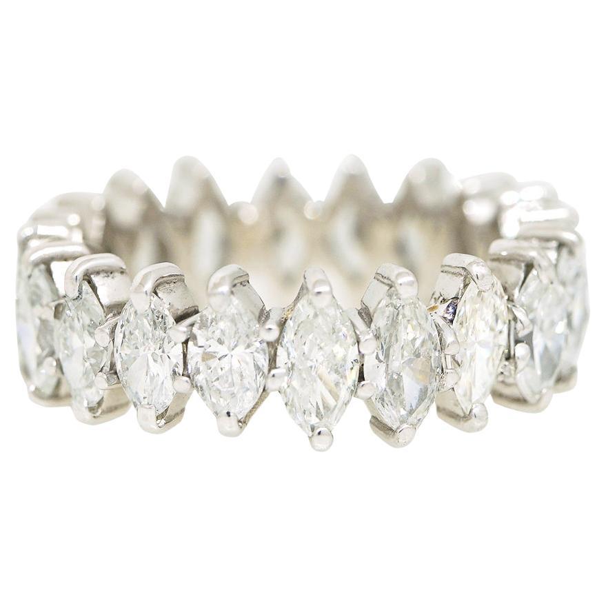 Natural 3.0 Carat Marquise Cut Diamond 14 Karat Eternity Band In Stock