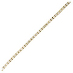 Natural 3.0 Carat Round Brilliant Diamond 14 Karat Tennis Bracelet In Stock