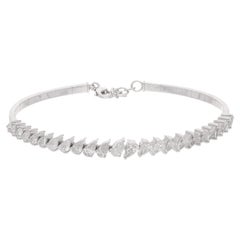 Bracelet de diamants naturels en forme de poire de 3,00 carats en or blanc 18 carats