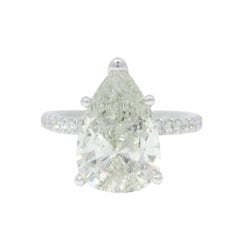 Nature 3.01 Carat Pear Shape Diamond Halo 18-Karat Engagement Ring In Stock
