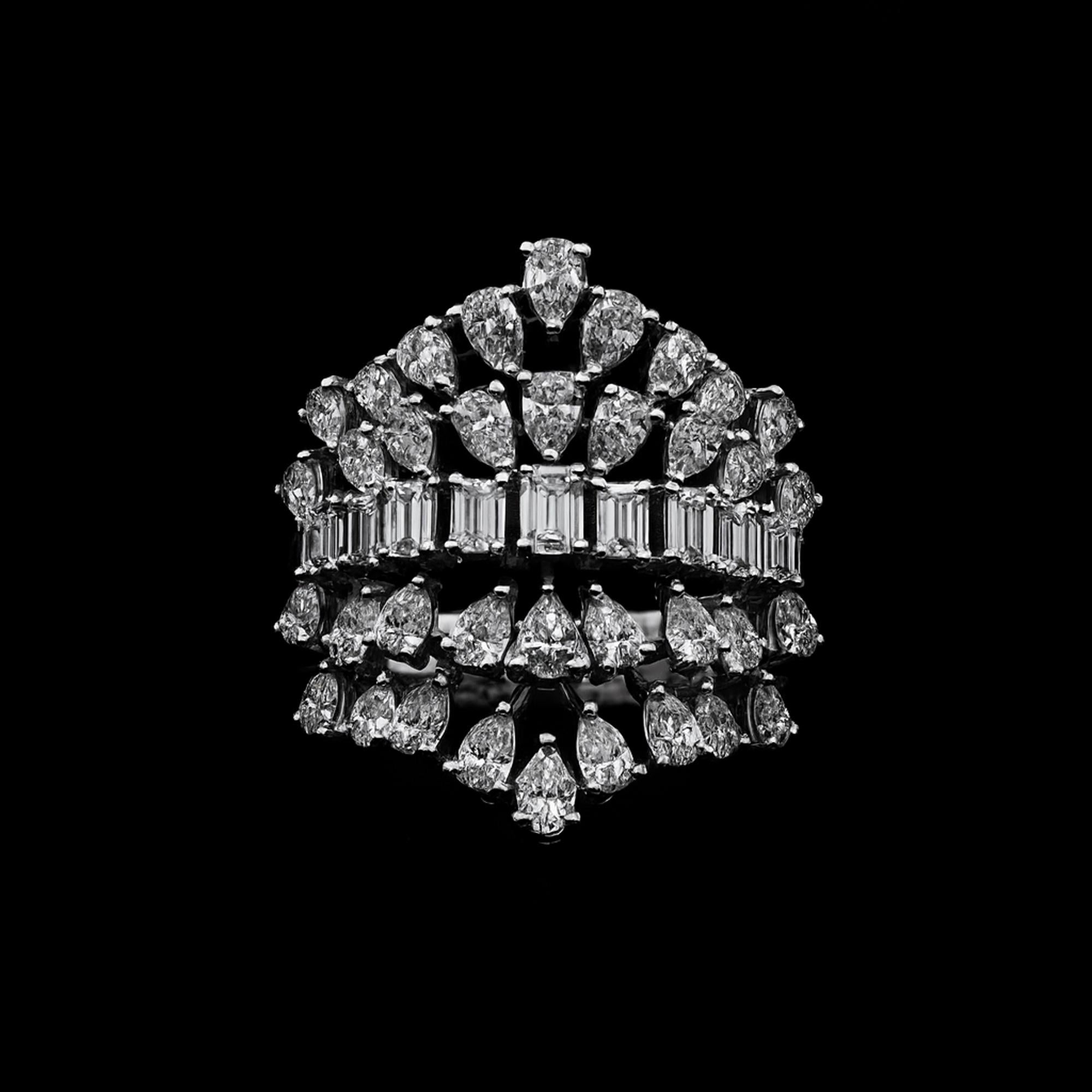 Natürlicher 3,02 Karat SI Reinheit HI Farbe Diamantring 18 Karat Weißgold Schmuck im Zustand „Neu“ im Angebot in Diera, AE