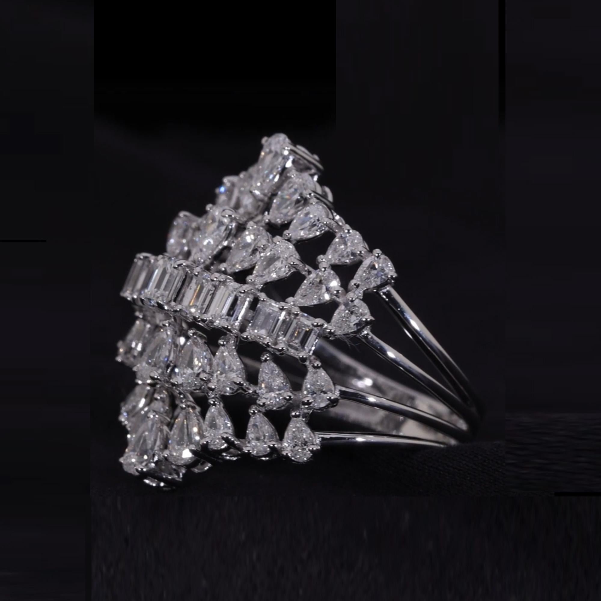 Natürlicher 3,02 Karat SI Reinheit HI Farbe Diamantring 18 Karat Weißgold Schmuck Damen im Angebot