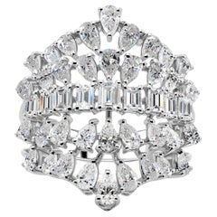 Natürlicher 3,02 Karat SI Reinheit HI Farbe Diamantring 18 Karat Weißgold Schmuck