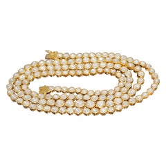 Collana con diamanti naturali non tagliati da 30,20 carati in argento sterling a linea singola da 36 pollici