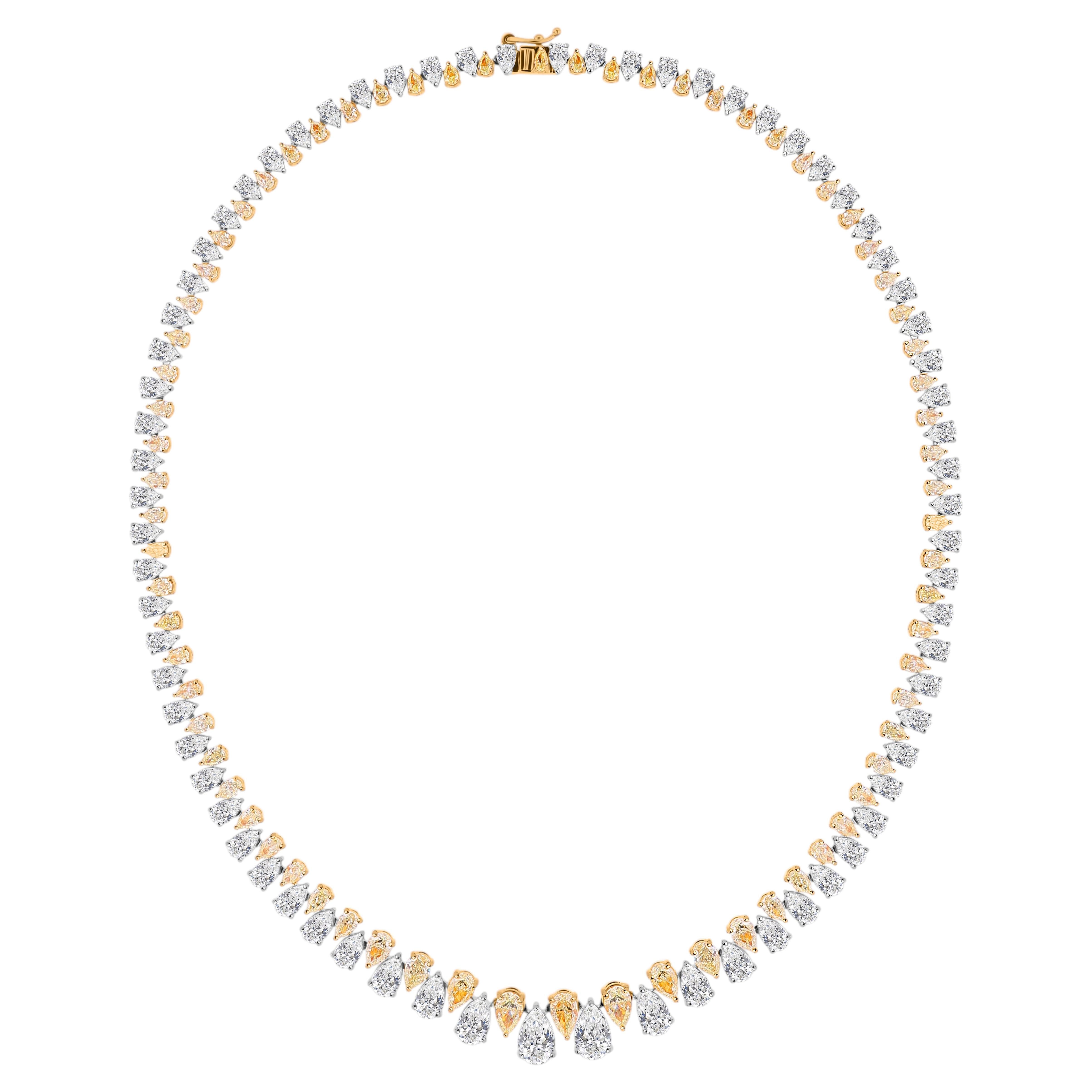 Collar de diamantes naturales de 30,36 quilates SI/H Joyas de oro blanco amarillo de 18 quilates