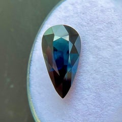 Natural 3.03ct Deep Blue Green Australian Sapphire Pear Teardrop Cut Loose Gem