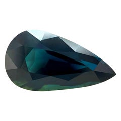 Natural 3.03ct Deep Blue Green Australian Sapphire Pear Teardrop Cut Loose Gem
