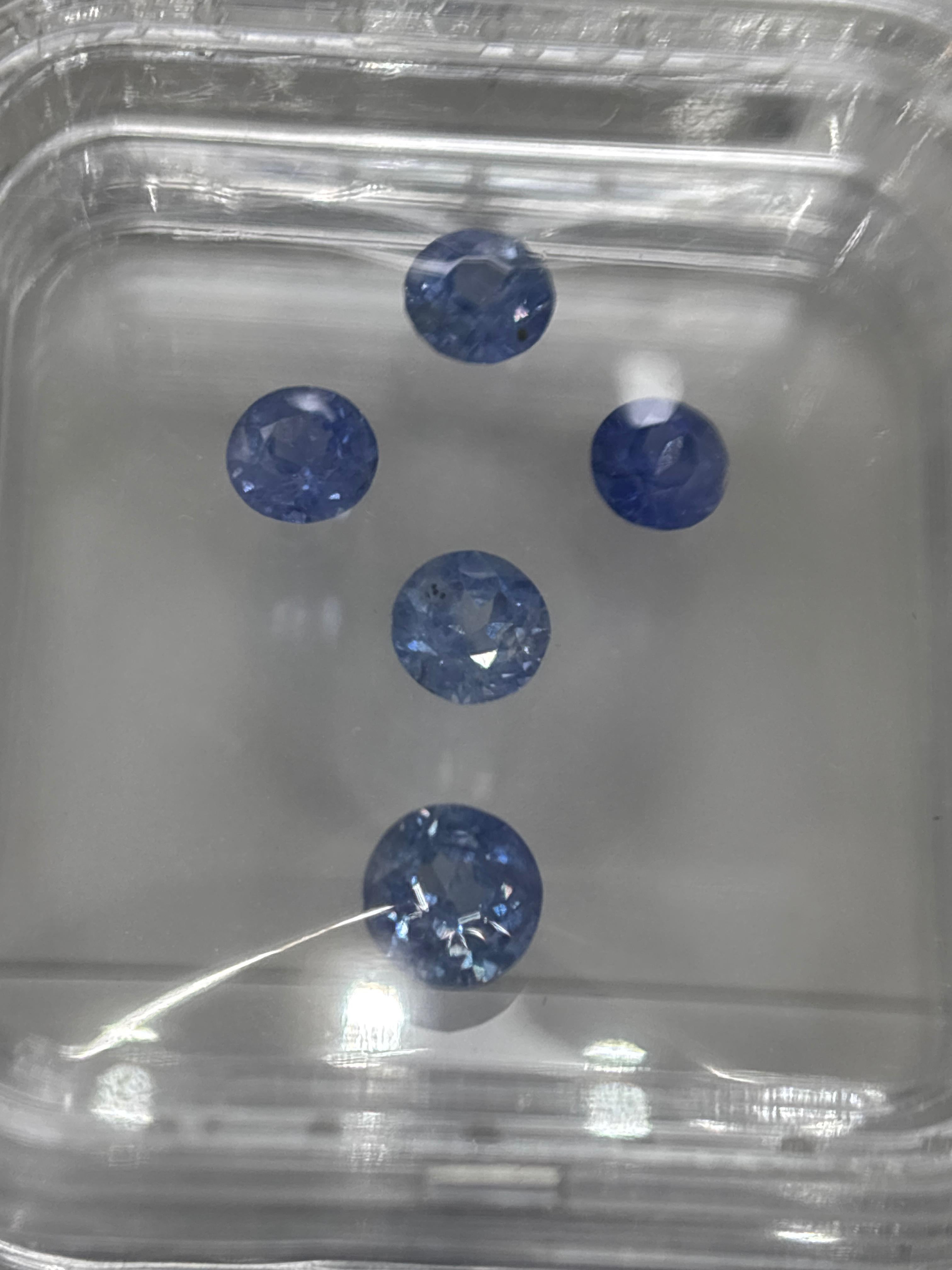 Saphir bleu naturel de Birmanie de 3,06 carats, non chauffé, taille ronde en vente 5