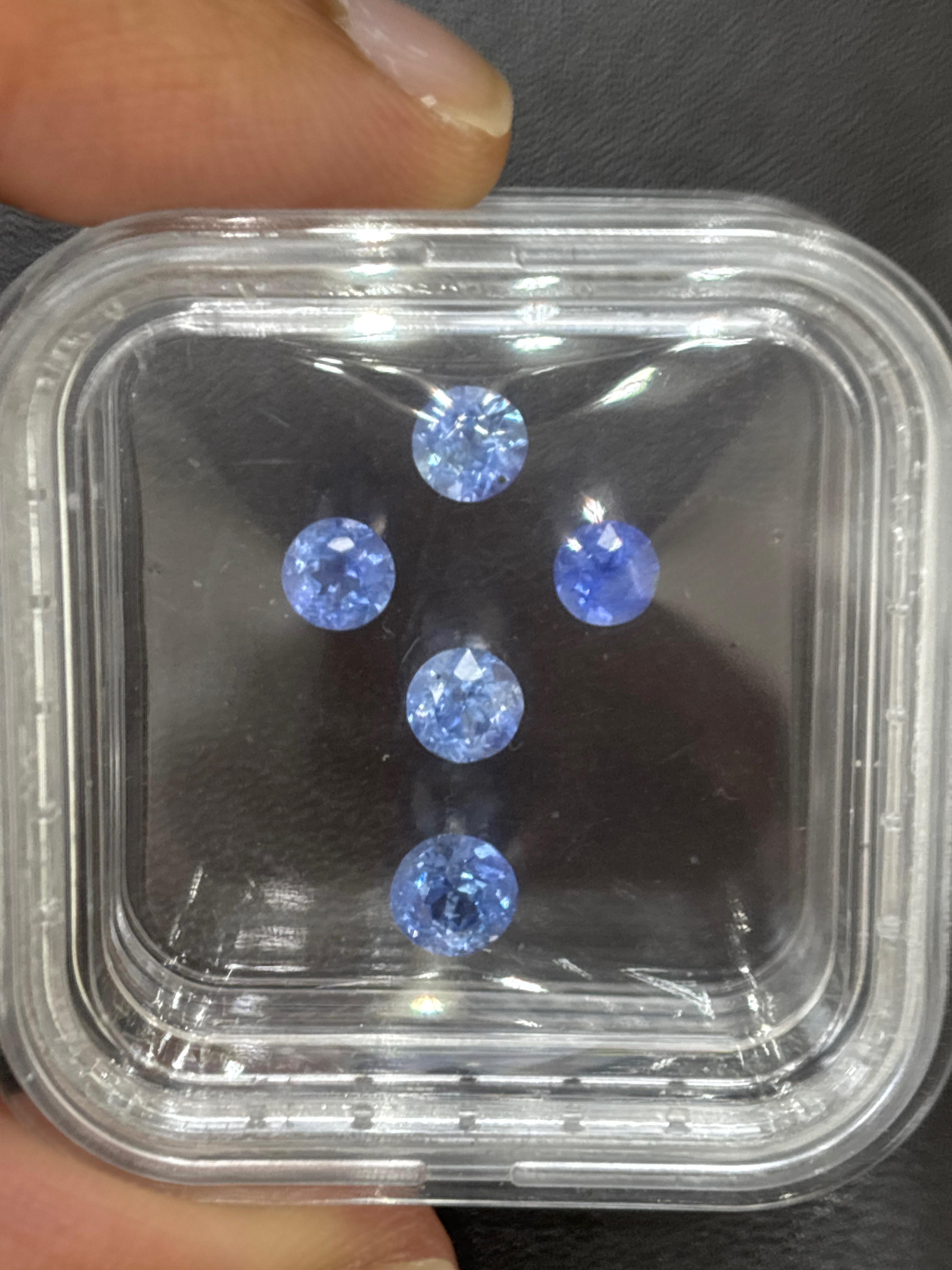Saphir bleu naturel de Birmanie de 3,06 carats, non chauffé, taille ronde en vente 7