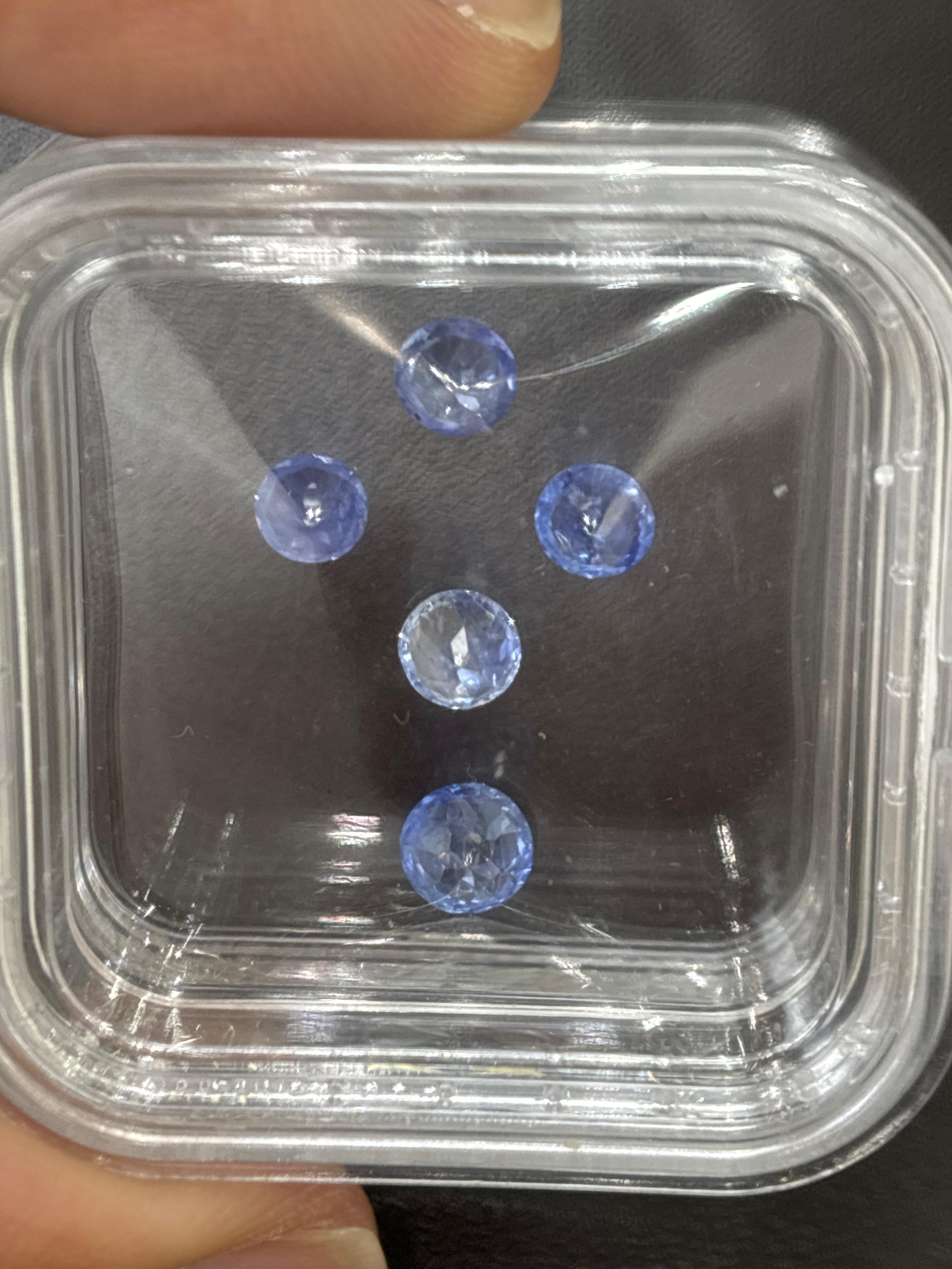 Saphir bleu naturel de Birmanie de 3,06 carats, non chauffé, taille ronde Unisexe en vente