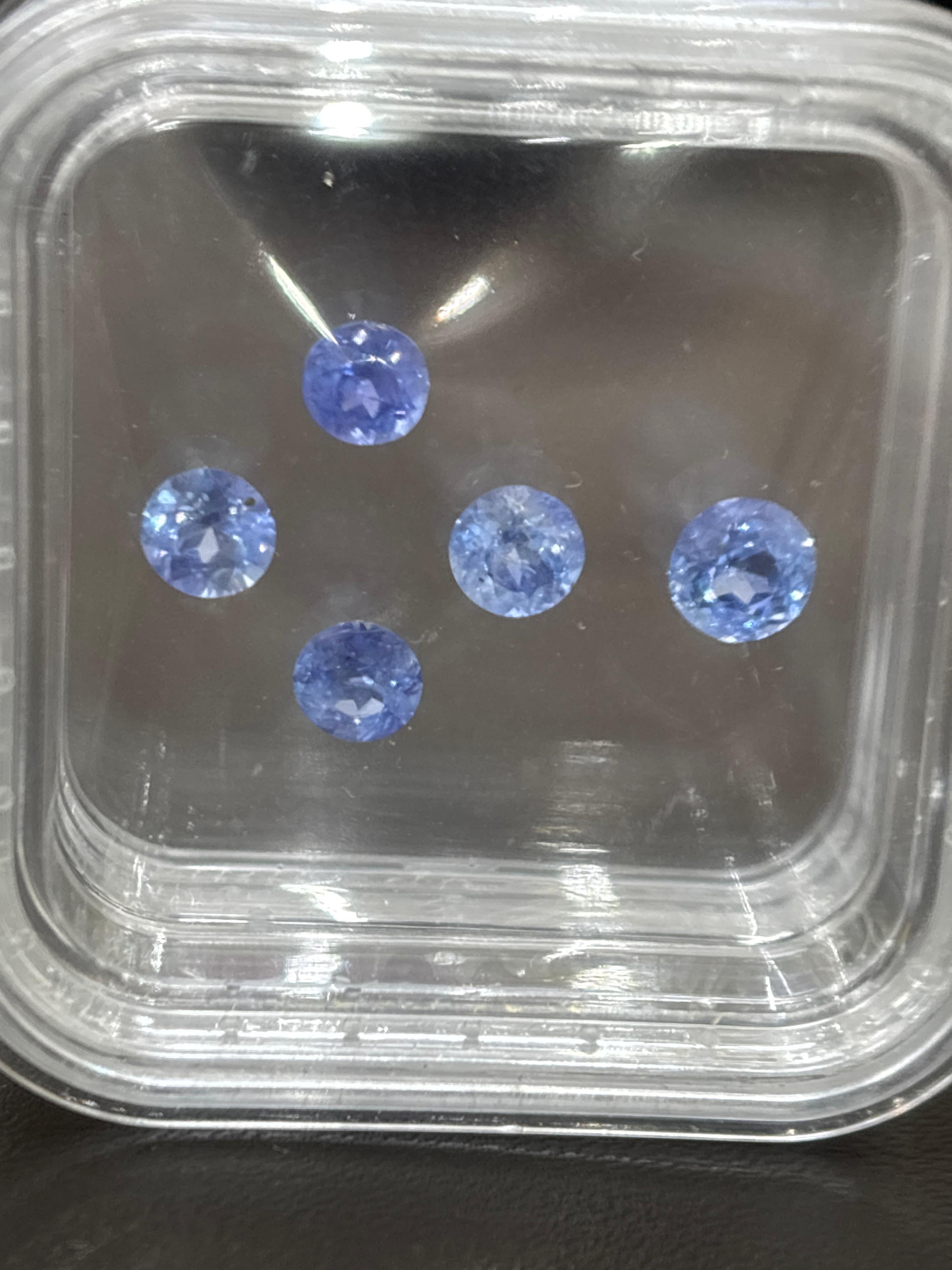 Saphir bleu naturel de Birmanie de 3,06 carats, non chauffé, taille ronde en vente 1