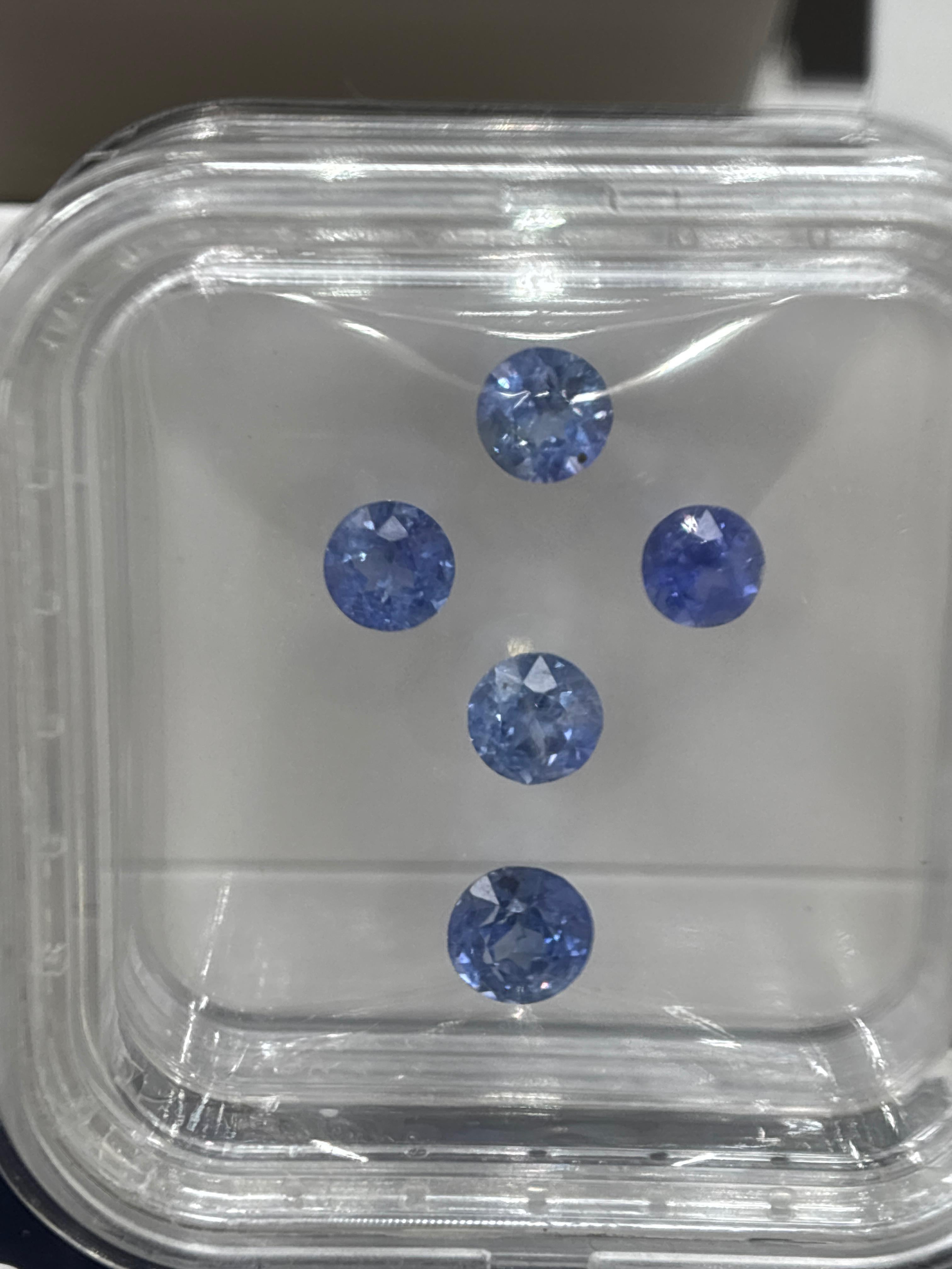 Saphir bleu naturel de Birmanie de 3,06 carats, non chauffé, taille ronde en vente 2