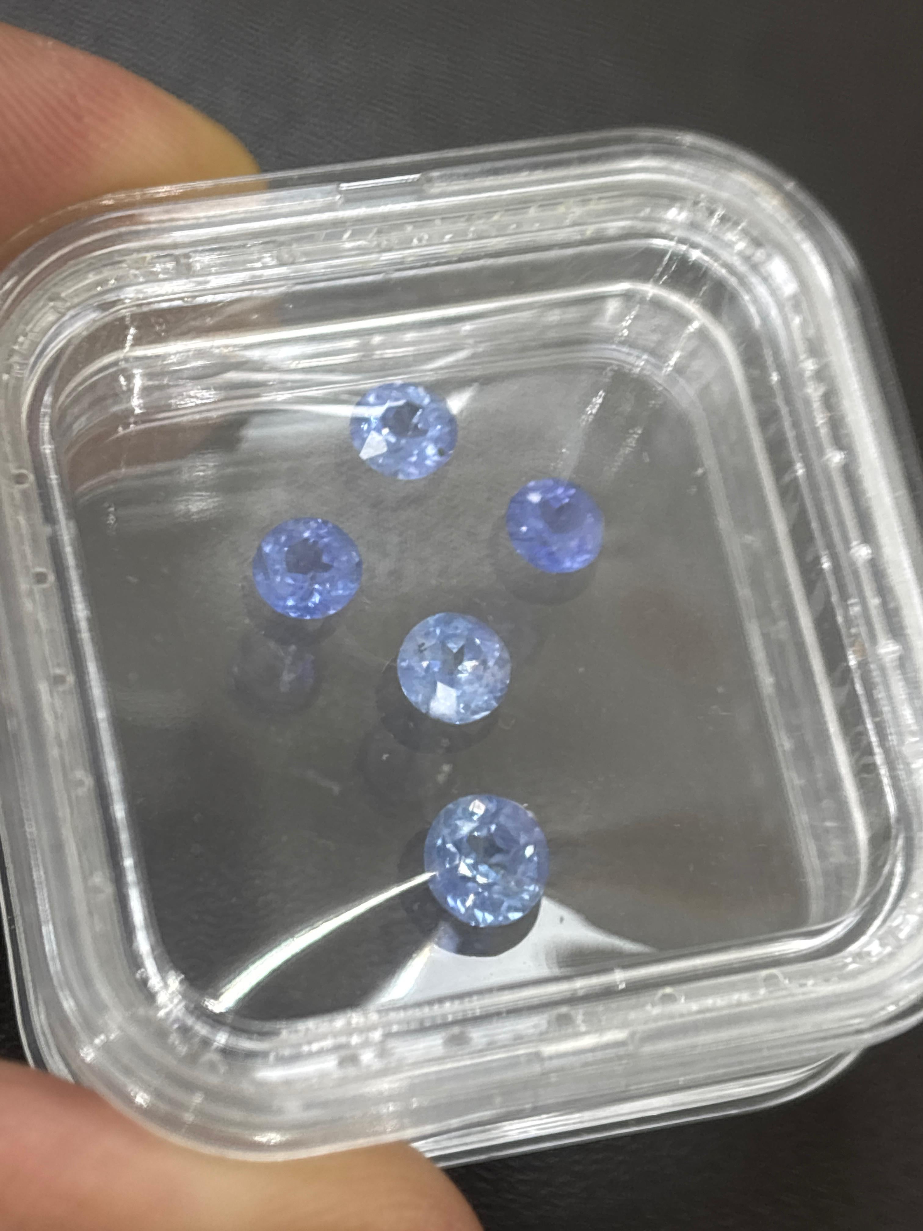 Saphir bleu naturel de Birmanie de 3,06 carats, non chauffé, taille ronde en vente 3