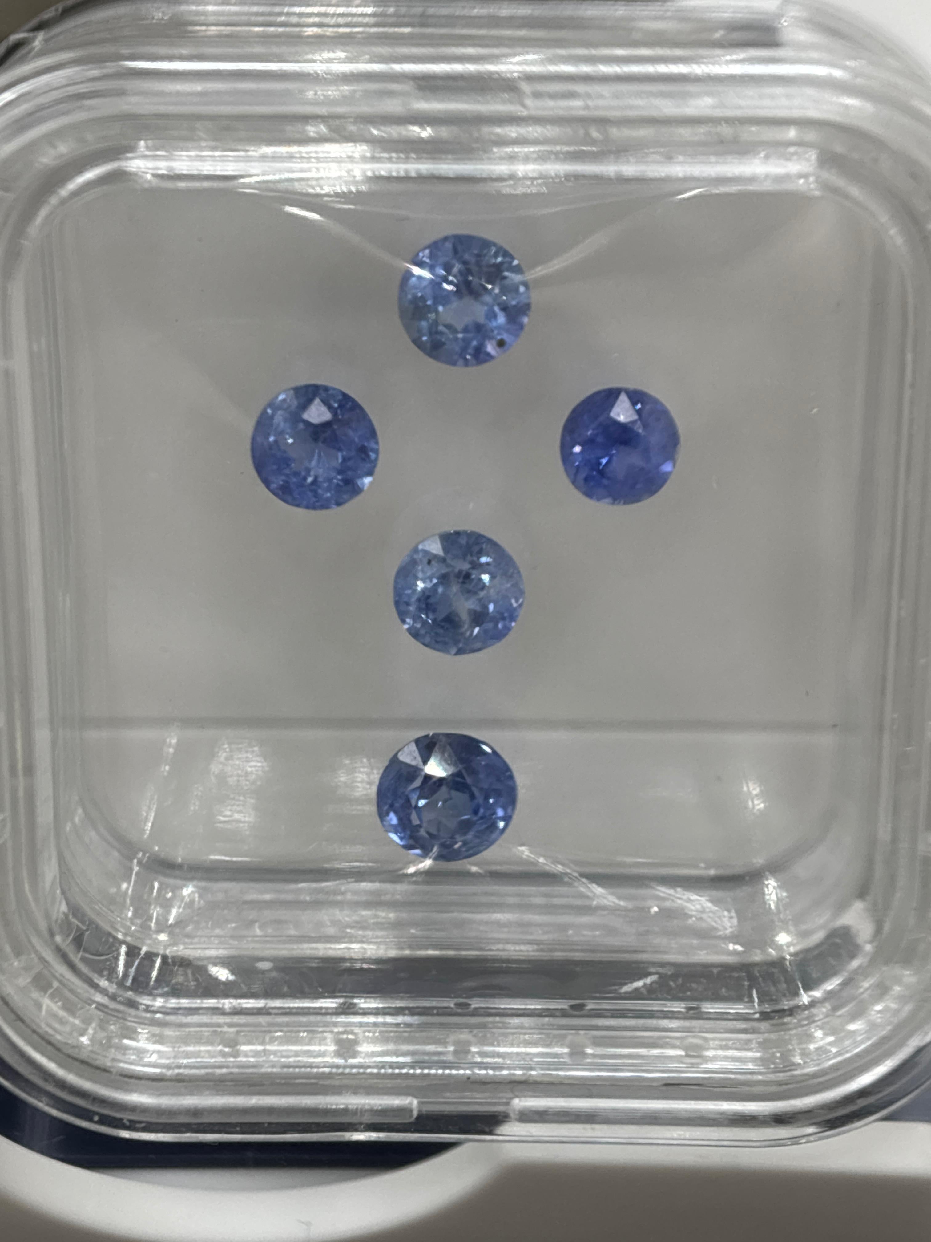 Saphir bleu naturel de Birmanie de 3,06 carats, non chauffé, taille ronde en vente 4