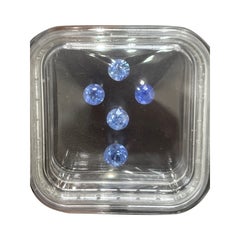 Natural 3.06 Carat Burma No Heat Round Cut Blue Sapphire Layout