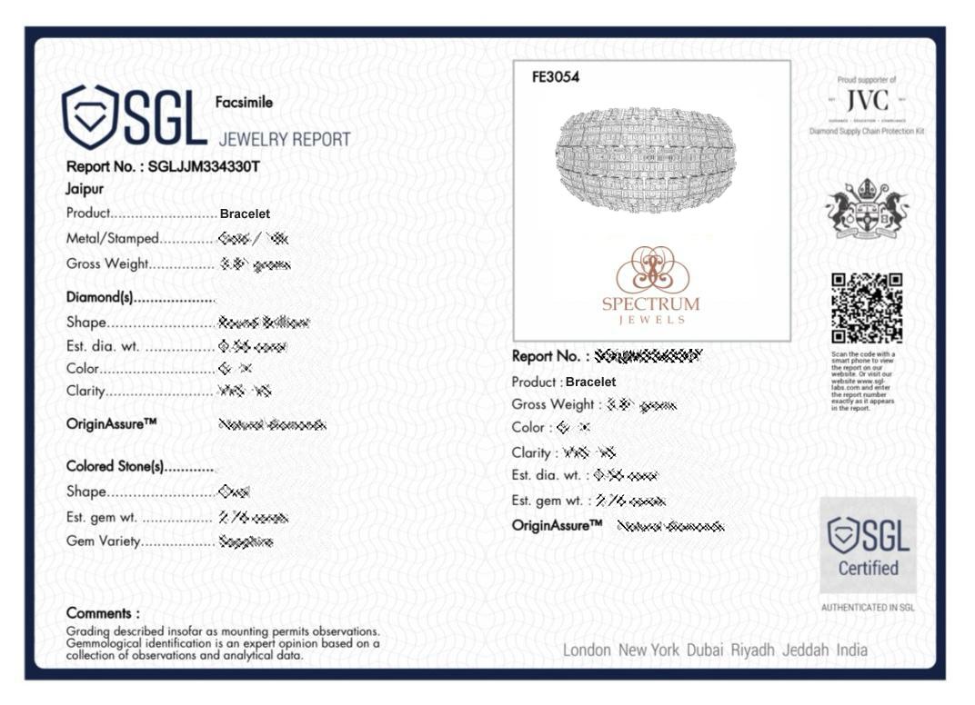 Bracciale a forma di cupola con diamante naturale da 31 carati SI/H Oro bianco 14 carati in vendita 4