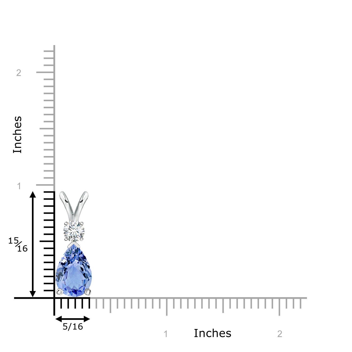 Modern Natural 3.1 ct Tanzanite Teardrop Pendant with Diamond in Platinum For Sale