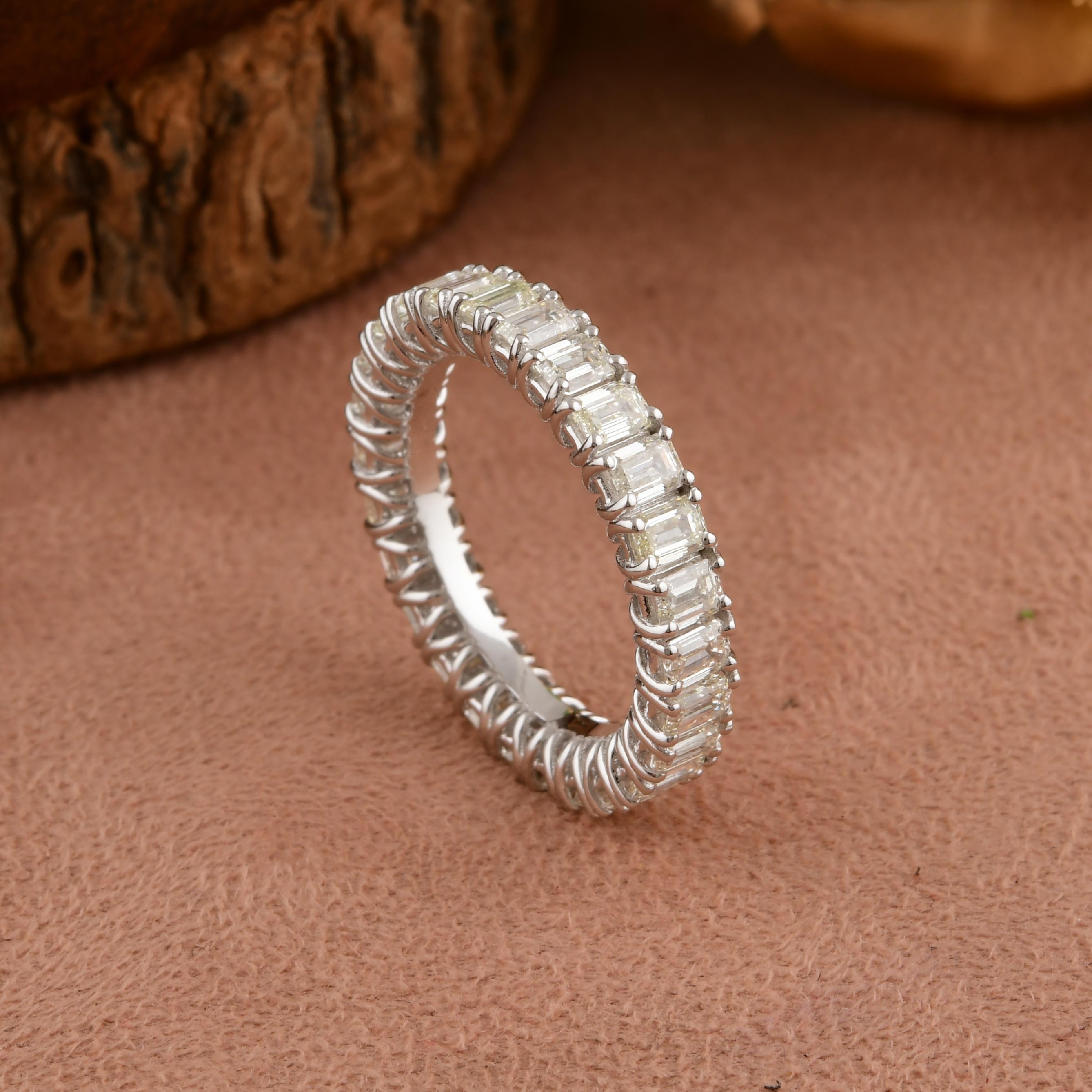 For Sale:  Natural 3.11 Carat SI/HI Diamond Engagement Eternity Band Ring 18k White Gold 3