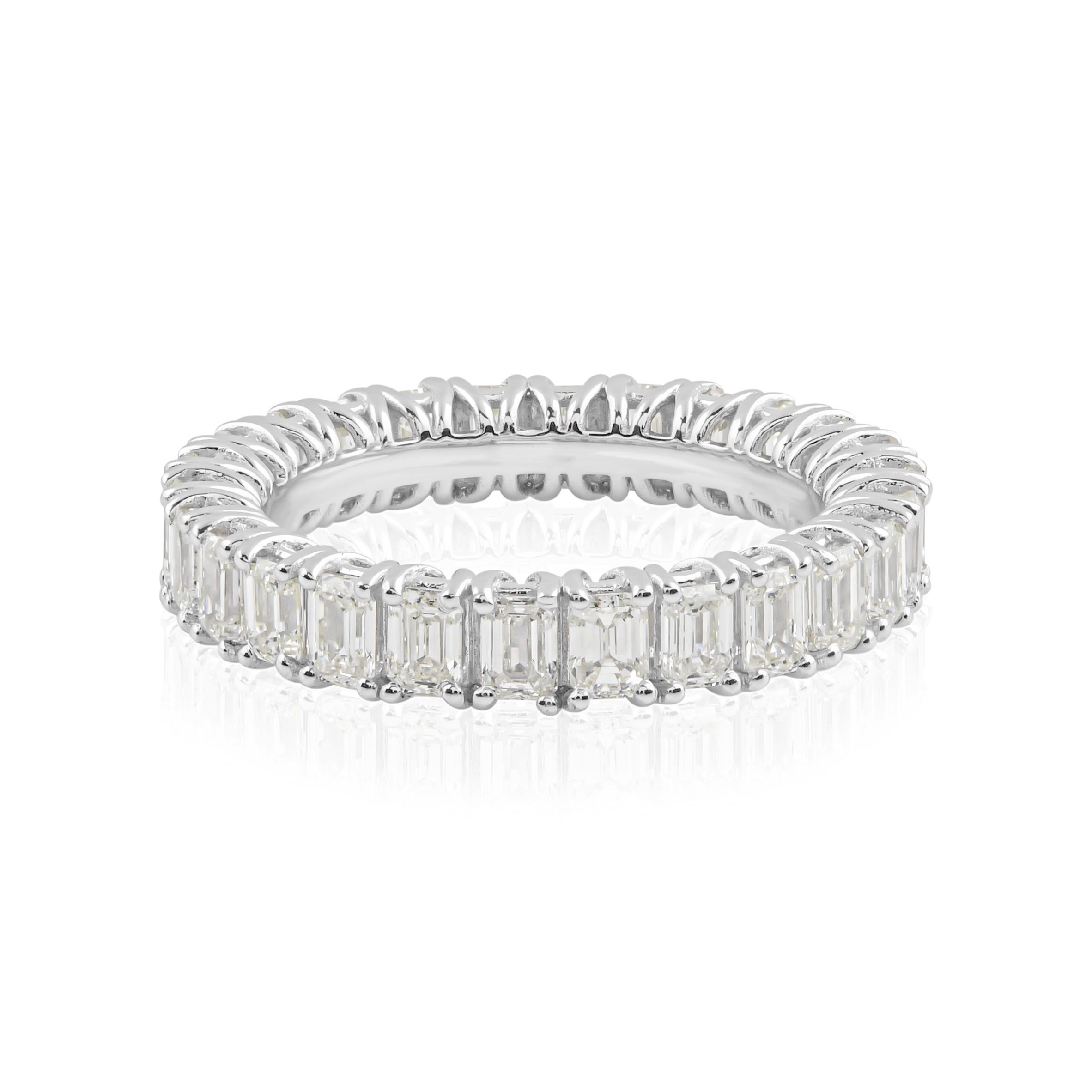 For Sale:  Natural 3.11 Carat SI/HI Diamond Engagement Eternity Band Ring 18k White Gold 5