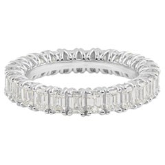 Natural 3.11 Carat SI/HI Diamond Engagement Eternity Band Ring 18k White Gold