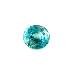 Natural 3.12ct Vivid Neon Blue Zircon Oval Cut Loose Gemstone