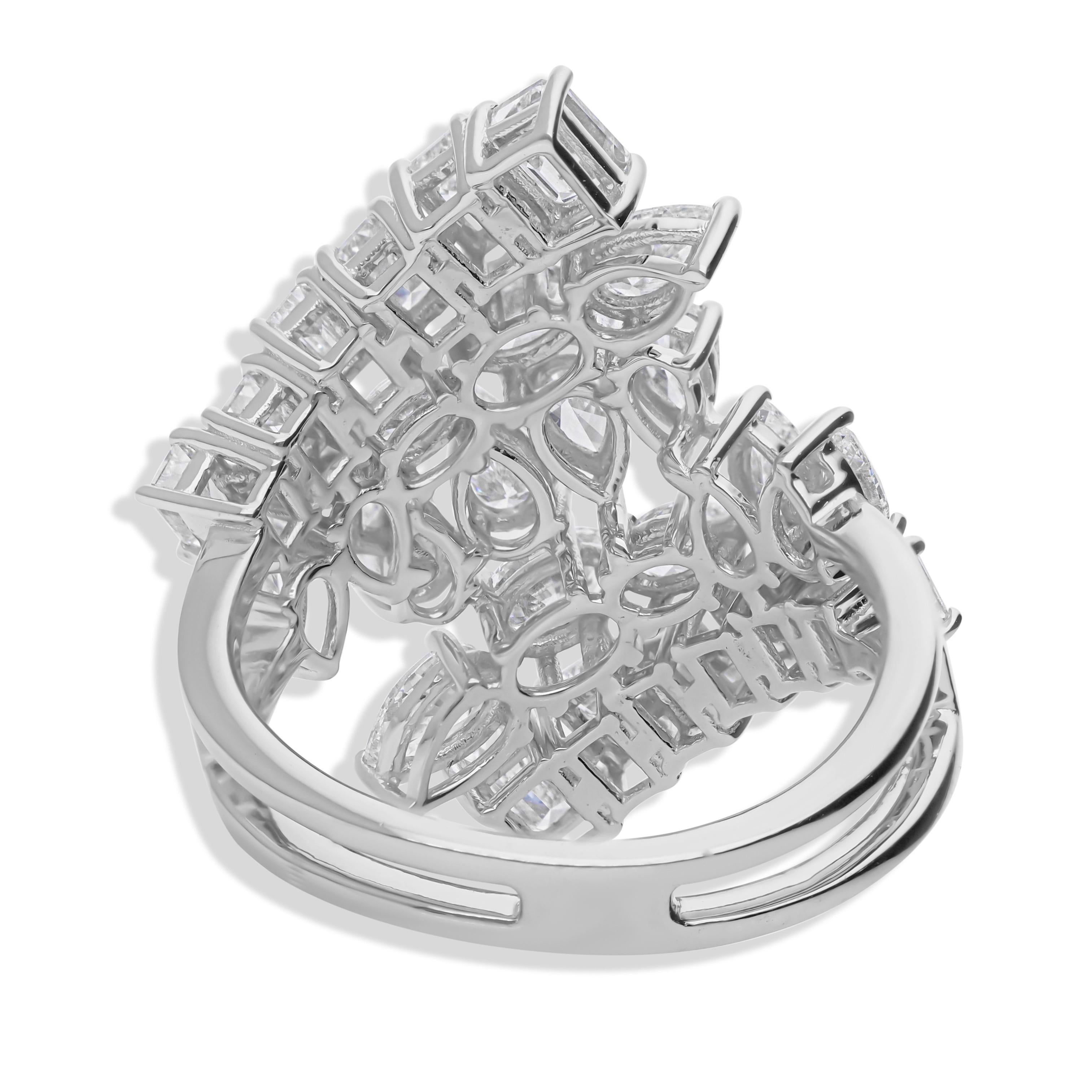 Im Angebot: Natürlicher 3,14 Karat SI Reinheit HI Farbe Diamant Cocktail Ring 14 Karat Weißgold () 7
