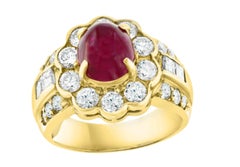 Natural 3.15 Carat Ruby & 1.79 Carat Diamond Ring in 18 Karat Gold