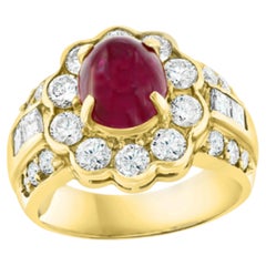 Natural 3.15 Carat Ruby & 1.79 Carat Diamond Ring in 18 Karat Gold