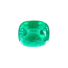 Natural 3.15 Carat Emerald Rare Vivid Green Cushion Cut Loose Gem