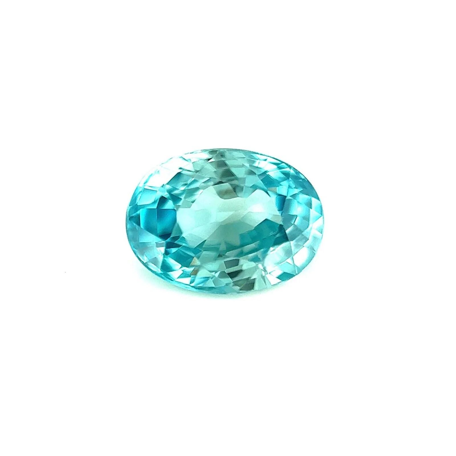 Natural 1.74ct Vivid Neon Blue Zircon Oval Cut Loose Gemstone VVS For
