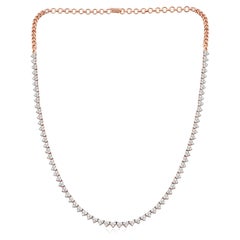 Natürliche 3,20 Karat Diamant-Pavé-Herz-Charm-Halskette aus massivem 10k Roségold