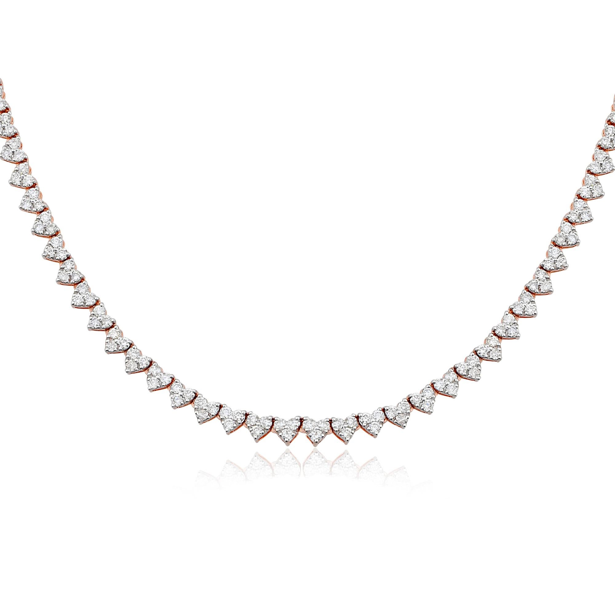 Round Cut Natural 3.20Ct Diamond Heart Charm Chain Necklace 10K Rose Gold All Tariffs Paid For Sale