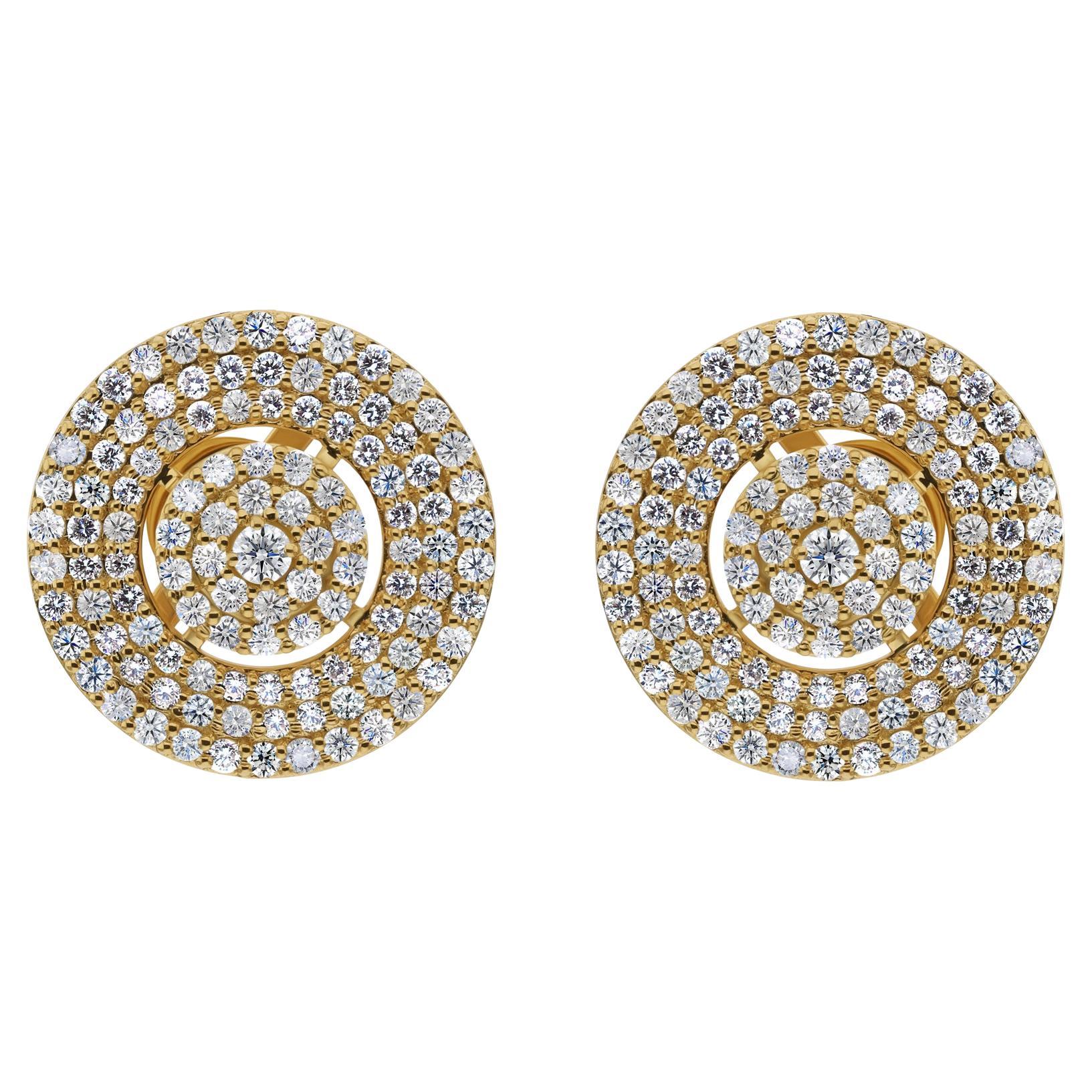 Orecchini di diamanti naturali da 3,26 carati SI Clarity HI Color Oro giallo 18 carati