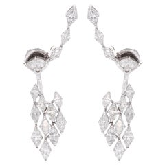 Natural 3.3 Carat SI/HI Marquise Diamond Earrings 18 Karat White Gold Jewelry