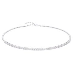 Collana girocollo con diamanti naturali da 3,30 carati SI/HI Gioielli in oro bianco 10 carati