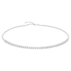Natural 3.30 Carat SI/HI Diamond Choker Necklace 14 Karat White Gold Jewelry