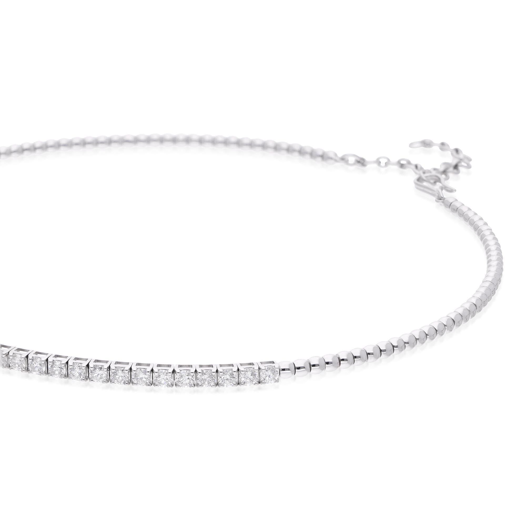 Step into a realm of refined elegance with this Natural 3.30 Carat SI/HI Diamond Choker Necklace, meticulously crafted in exquisite 18 Karat White Gold. This stunning necklace is a masterpiece of sophistication and luxury, destined to become the