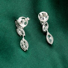 Ohrringe mit natürlichen Marquise-Diamanten (3,31 Karat, SI/H) aus 18-karätigem Weißgold