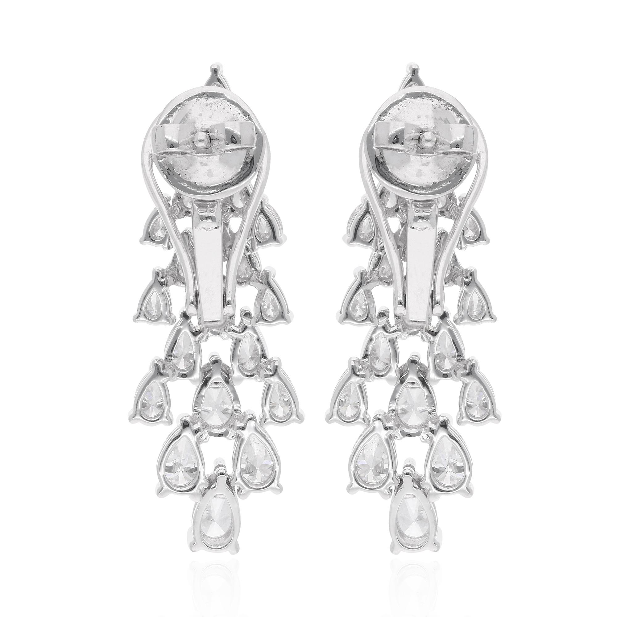 The pear-shaped diamond is known for its elegant and distinctive teardrop shape, which offers a combination of brilliance and uniqueness. The natural diamonds used in the earrings are formed over millions of years, giving them their inherent beauty