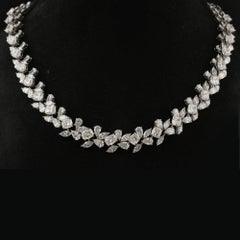 Collana di diamanti naturali da 33,51 carati SI Clarity HI Color Oro bianco 14 carati