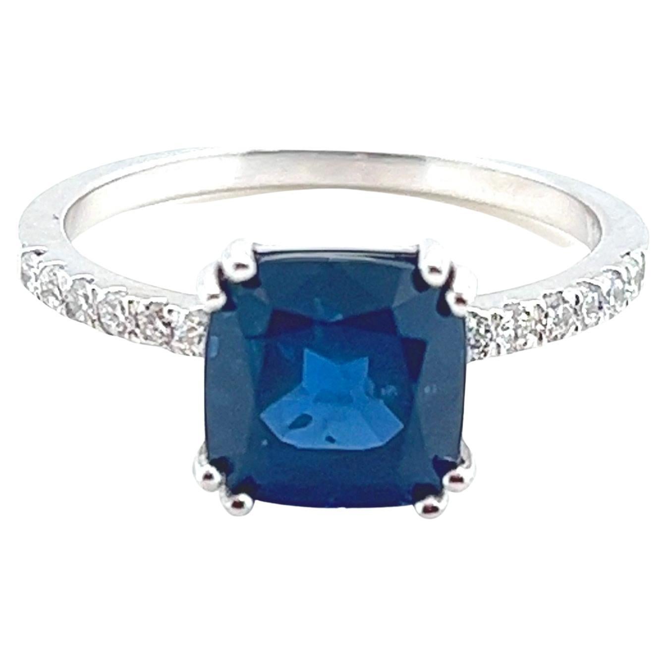 Natural 3.39 carat Sapphire Diamond Gemstone Ring