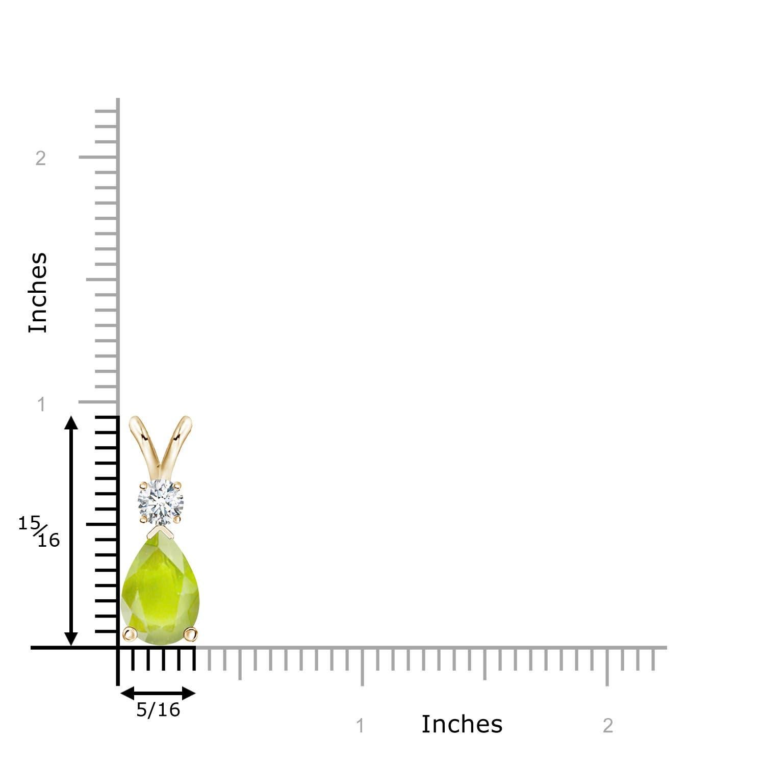 Moderne Pendentif goutte d'eau en or jaune 14 carats avec péridot naturel de 3,4 carats et diamants en vente