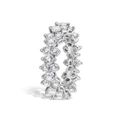 Nature 3.41 Carat SI Clarity HI Color Diamond Wedding Ring 18 Karat White Gold