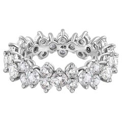Nature 3.41 Carat SI Clarity HI Color Diamond Wedding Ring 18 Karat White Gold