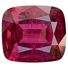 Natural 3.45 Carat Faceted Maroon Pink Tourmaline Cushion Shape Gem