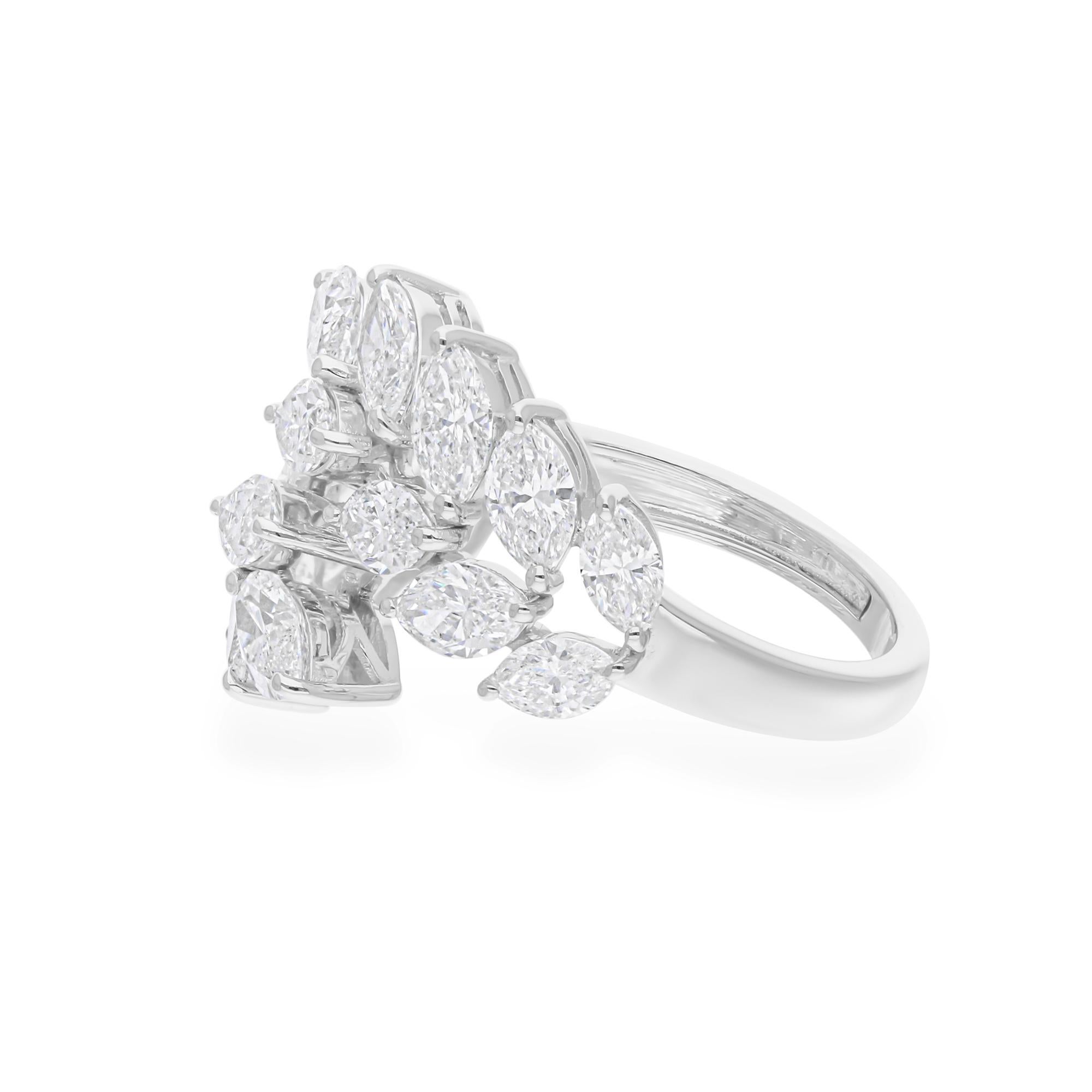 in vendita:  Anello a foglia con diamante naturale da 3,45 ct. in oro bianco 18 carati Regalo di nozze per donne 7
