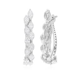 Natural 3.47 Carat SI/H Marquise Diamond Earrings 18 Karat White Gold Jewelry