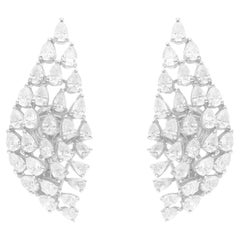 Natürlicher 3,51 Karat SI/H Birnenschliff Diamant-Ohrringe im Brillantschliff 18k Weißgold