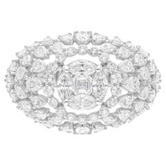 Nature 3.52 Carat SI Clarity HI Color Diamond Dome Ring 18 Karat White Gold